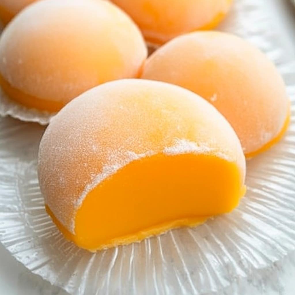 mango mochi ingredients glutinous rice flour sugar mango