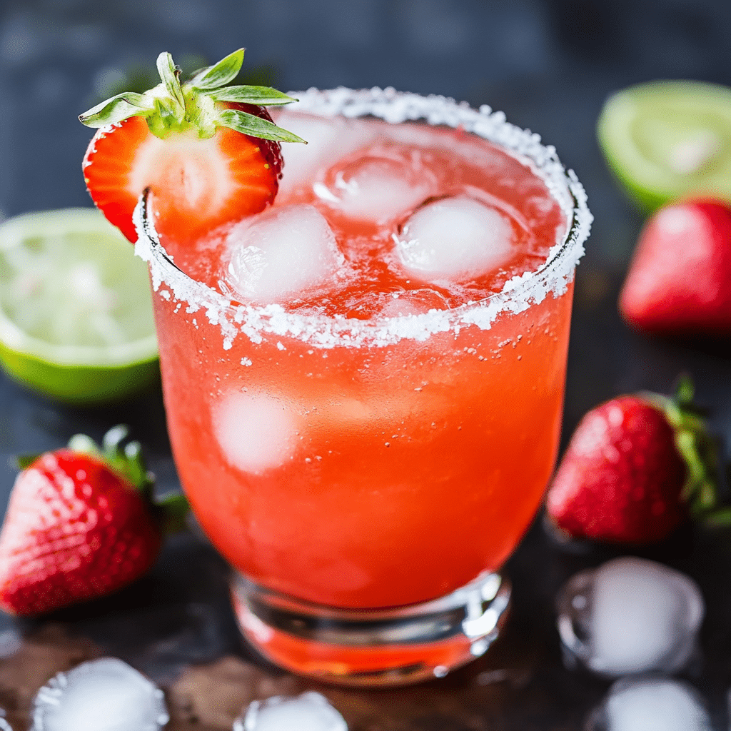 Strawberry Margarita Recipe served in a glass