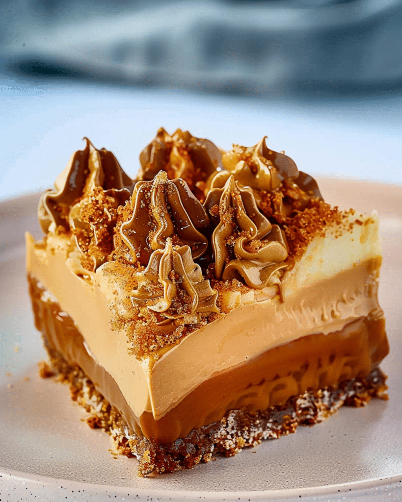 Pressing Biscoff crust into pan