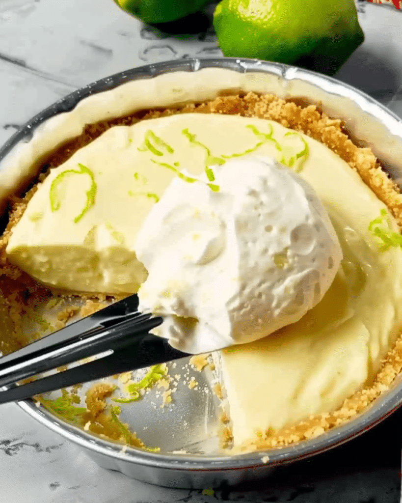 mixing creamy key lime filling