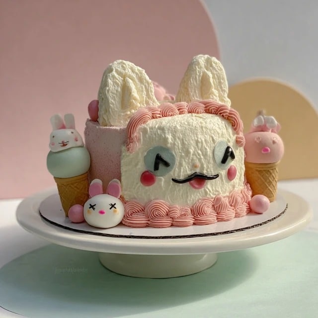 Labubu cake character ice cream