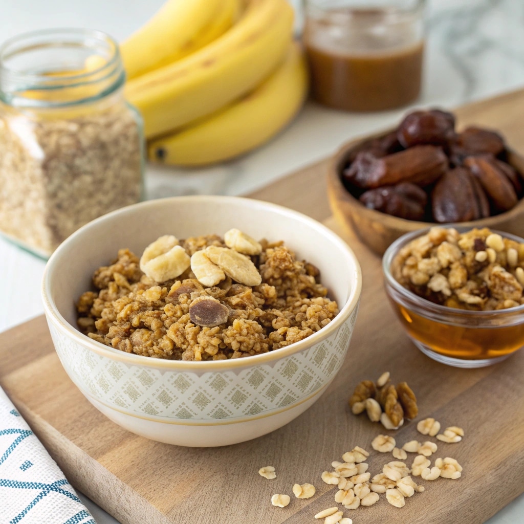 A plate of no-bake oatmeal cookies with a title that asks, 'Are No-Bake Oatmeal Cookies Healthy?